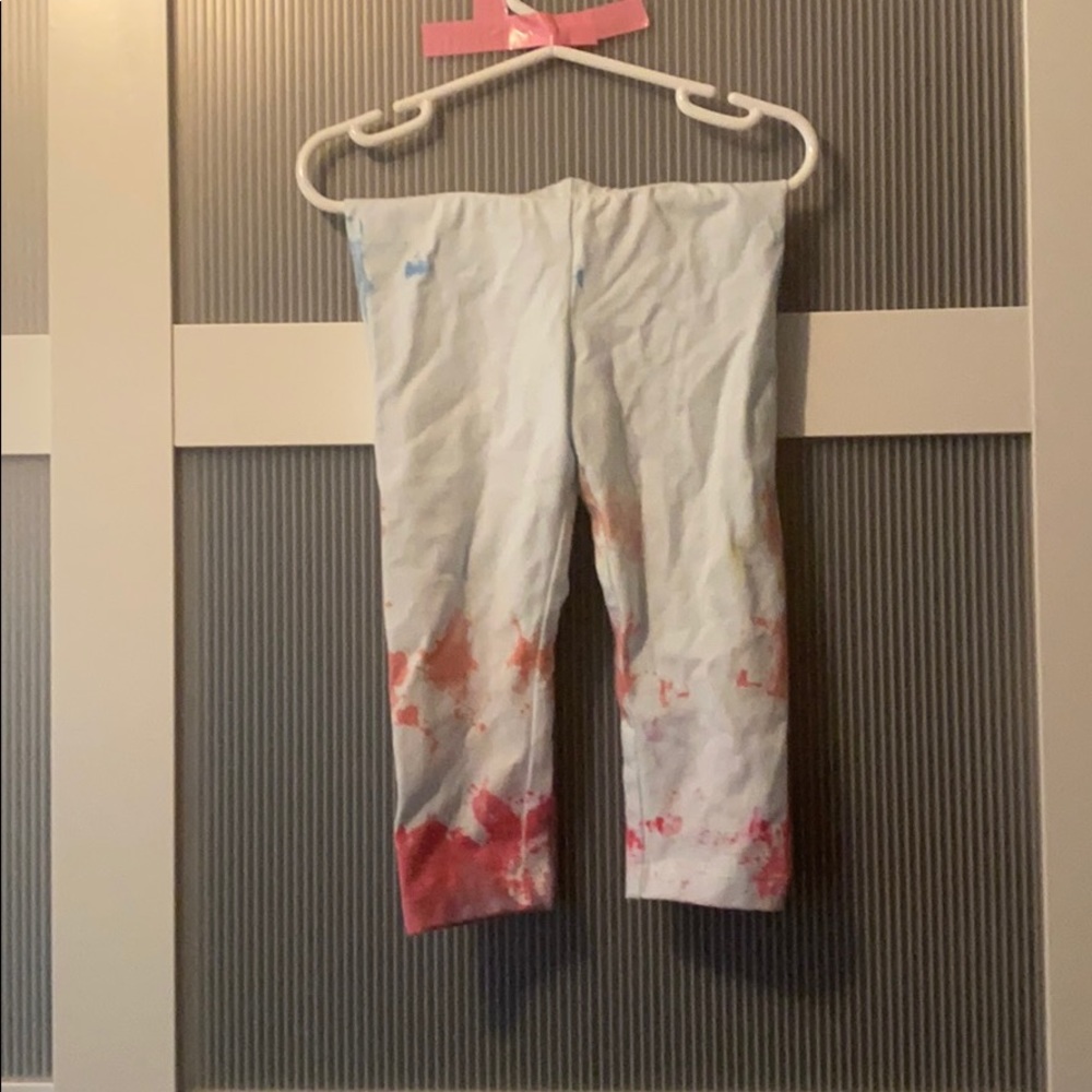 White cat and jack leggings tie dyed rainbow
